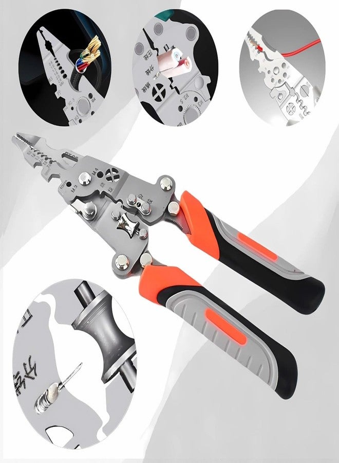Cheet enterprise 8-in-1 Multifunctional Wire Stripping Tool - Foldable Wire Stripper, Twister & Crimper | Pro Electrician Pliers for Cutting, Crimping, Stripping | Compact Cable Tool Kit - Image 2